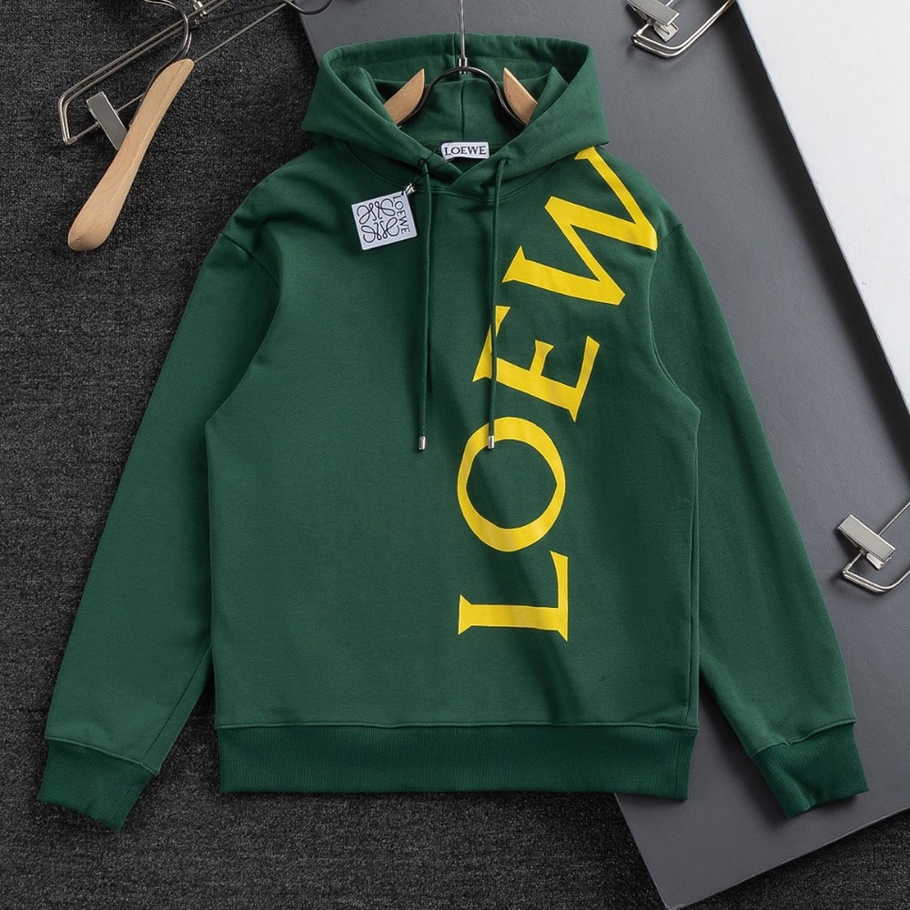 Loewe Forest Green Hoodie with Yellow Logo